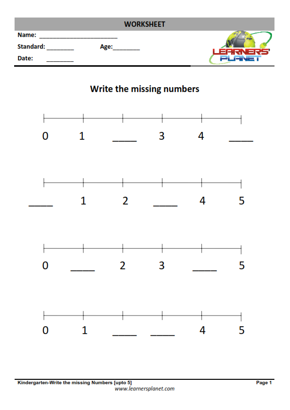 Free Preschool Number and Pre-Math Worksheets to Teach kids
